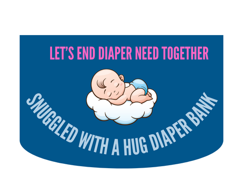 Snuggled with a Hug Diaper Bank Logo